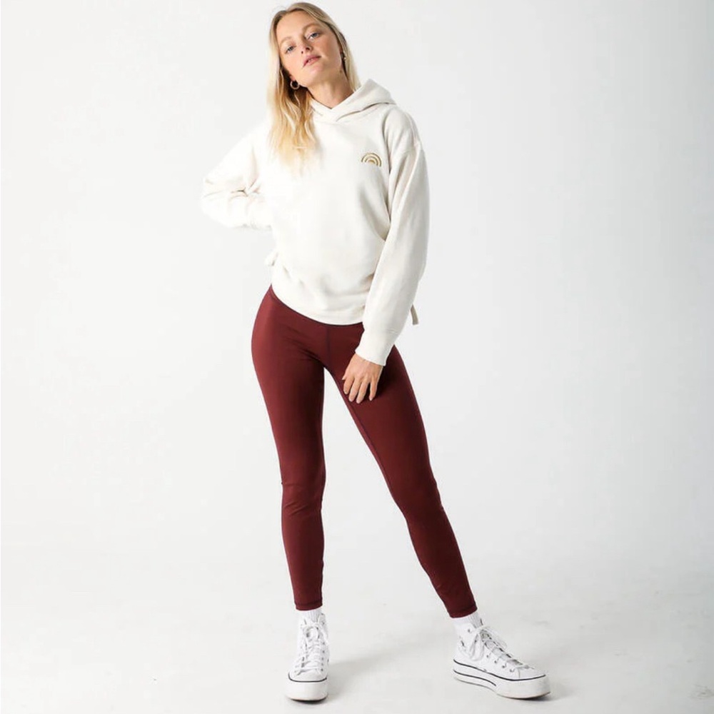 Playground Active Coco Sweatshirt in Cream with Gold Embroidery on Hood + Front